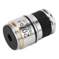 Microscope Lens Brass Aluminum Alloy RMS Interface 20X Microscope Objective Lens for Observation. 