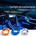 Car Neon LED Strip Light Decoration Flexible Atmosphere Lamp Auto Ambient Strip Party Room Motorcycle Bicycle Decorative Lights-ice blue-5M. 