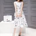 bellylady Women Summer Dress Sleeveless Round Neck A-line Skirt Elegant High Waist Casual Long Dress. 