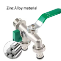 Double Nipple Alloy Garden Faucet Replacement Adapter Dual Control Water Discharge Faucet with Handle /Off Turn Green. 