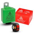 Autofy Blaze Universal Hazard Flasher Relay Highway Indicator Flasher for All Bikes LED & Bulb Indicators (with Switch). 