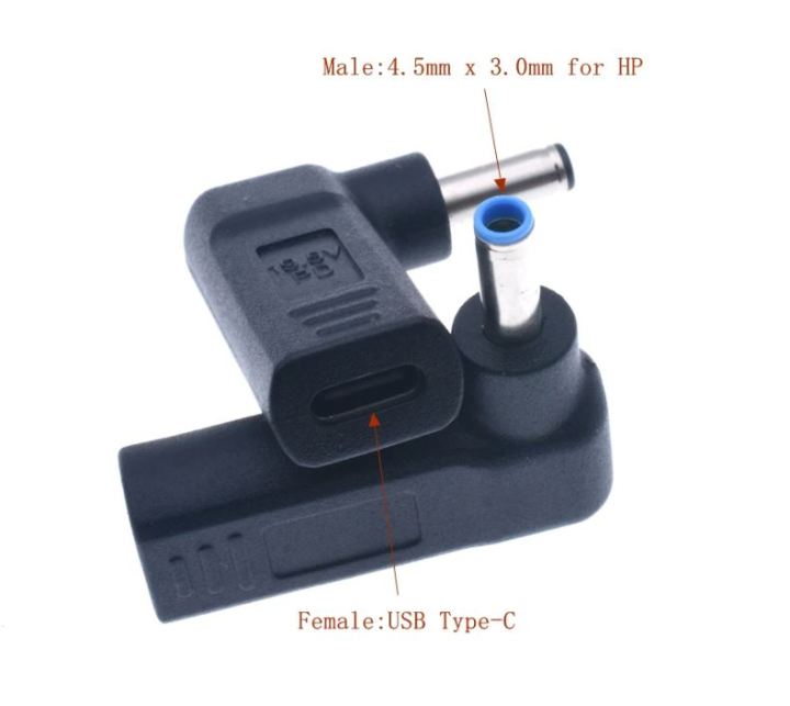 BUSB%203.1%20Type%20C%20USB-C%20to%20Rectangle%20DC%20Plug%205.5mm%204.0mm%207.4mm%20Adapter%20PD%2090%20Degree%20Angled%20for%20Laptop%20Tablet%20-%20Image%203