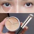 3 Colors Concealer Palette Eyeshadow Base Palette Matte Contour Concealer With Brush Covering For Dark Circles Concealer Cream. 