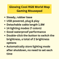 Glowing Cool RGB World Map Gaming Mousepad. 