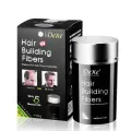 Dexe Black Colored Hair Building Fibers - Thickening Fiber for Women and Men - Hair Loss Concealer Powder for Thicker - 22g. 