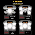 Original 5 LED Headlight Built-In 18650/800 MAh & 14500/400 MAh Battery Powerful Headlamp 4 Modes Rechargeable USB Portable Outdoor Camping Headlight Torch Light Camping Torch Light Lamp With USB Lantern Lampe For Camping Running Fishing Cycling. 