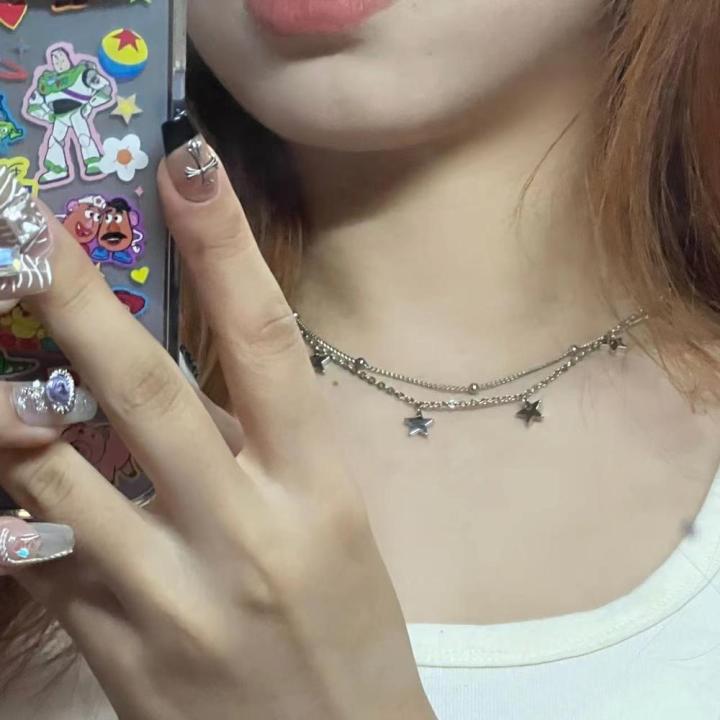 Fashionable%20Y2K%20Necklaces%20Double-layer%20Collarbone%20Chain%20Personalized%20Fashion%20Jewelry%20Y2K%20Fashion%20Necklace%20Sophisticated%20Necklaces%20-%20Image%202