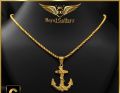 Gold Plated Rope Chain with Ancor Pendant With Free Gift Box. 