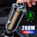 100W Mini Car Charger Double USB Lighter Fast Charging WARP Flash Charging USB TypeC Car Phone Charger Auto Interior Accessories. 
