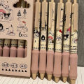 6Pcs Fashion Cute Gel Pens Black Ink Press Pen Kawaii Stationery Aesthetic Stationery Cartoon Anime Ballpoint Pen Student Gifts. 