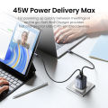 UGREEN 45W GaN Charger with Dual USB Type C Ports Fast Charging for iPad Pro iPad mini SAMSUNG S23 S22 S21 S20 iPhone 13 pro max. 