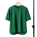 Summer Short Sleeve T T-shirt Men's Half Sleeve Loose Solid Color Waffle Heavy Top Clothes Fashion ins All-Match Simple T-shirt. 
