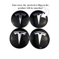 4Pcs Car Wheel Center Emblem Stickers Hubcap Badge Decals for Tesla Model 3 Model X Model S Model Y Cybertruck. 