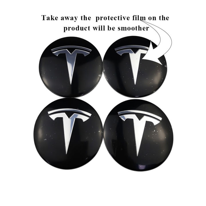 4Pcs%20Car%20Wheel%20Center%20Emblem%20Stickers%20Hubcap%20Badge%20Decals%20for%20Tesla%20Model%203%20Model%20X%20Model%20S%20Model%20Y%20Cybertruck%20-%20Image%204