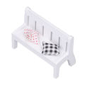 Dollhouse Garden Bench Miniature Dollhouse Wooden Sofa Bench Toy with Cushions for DIY. 