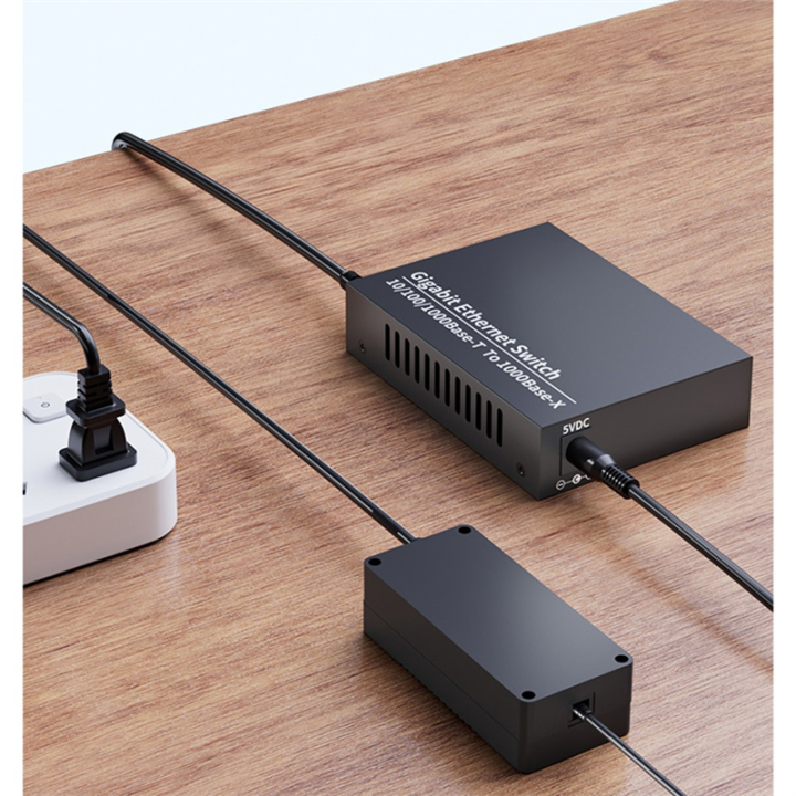 Gigabit SFP to RJ45 Fiber Media Converter 10/100/1000M LC Single Mode ...