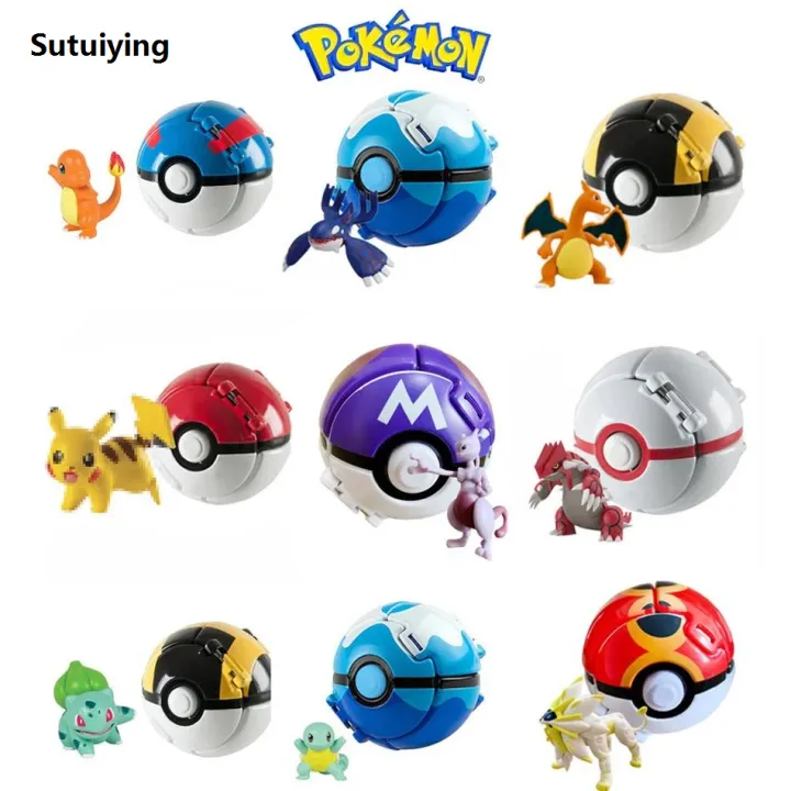 Sutuiying Aниме Pokemon Pikachu Mewtwo Action Figure Explode Ball Game ...