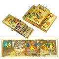 55 Pcs Pokemon Golden Trading Cards Gold Foil Set. 