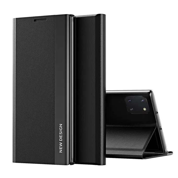For Samsung Galaxy Note 10 Lite Thin Slim Folio Flip Leather Magnetic Closure Case Cover
