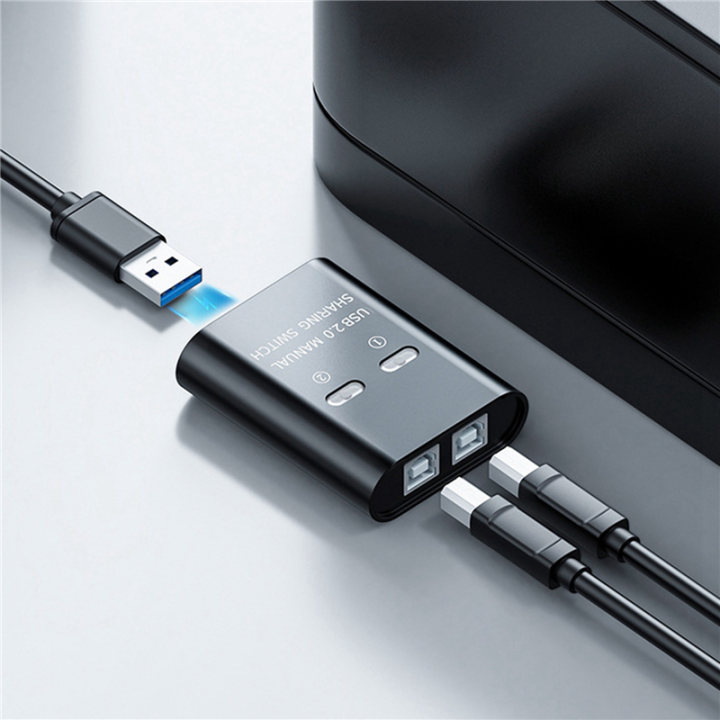 2X USB Switch 2 Port Manual USB HUB Two Computers Share U Disk Printer ...