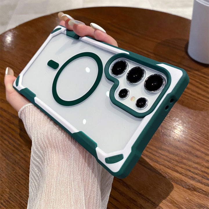 HOCE%20Armor%20Magnetic%20Phone%20Cases%20For%20Samsung%20Galaxy%20S24%20Ultra%20S24%20Plus%20MagSafe%20Case%20Soft%20Shockproof%20Bumper%20Clear%20Hard%20Back%20Cover%20-%20Image%206