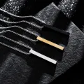 Sunny Men Necklace Stainless Steel Solid Color Chain, a Lightweight Male Pendant Gift. 