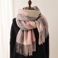 Luxury Plaid Scarf Winter Warm Cashmere Women Long Pashmina Foulard Female Scarves Lady Tassel Shawl Wraps Travel Poncho Blanket. 