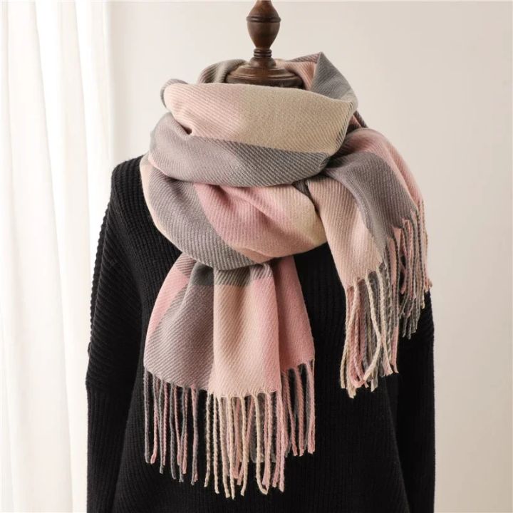 Luxury%20Plaid%20Scarf%20Winter%20Warm%20Cashmere%20Women%20Long%20Pashmina%20Foulard%20Female%20Scarves%20Lady%20Tassel%20Shawl%20Wraps%20Travel%20Poncho%20Blanket%20-%20Image%203