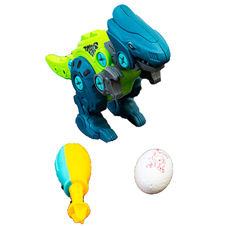 PATPAT® Dinosaur Toys for Kids STEM Construction Building Toys for Kids, Dinosaur Toy with Toy Screwdriver Dinosaur Egg Assembling Building Block Toy for 3-8 Year Old Boys Girls-Triceratops - Blue