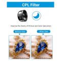 4K HD Live Phone Lens Kit for Smartphone, 10X Macro Lens + CPL Filter with Multi-Function Lens Clip for Smartphone. 