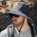 Prism New Fashion Summer Bucket Hat Cowboy Men Outdoor Fishing Hiking Beach Hats Mesh Breathable Anti UV Sun Cap Large Wide Brim 60CM. 