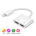 Olaf 2 In 1 Lightning To 3.5mm Audio Adapter For iPhone 14 13 Aux Jack Headphone Adaptador Audio Splitter Charging Headset Cable. 