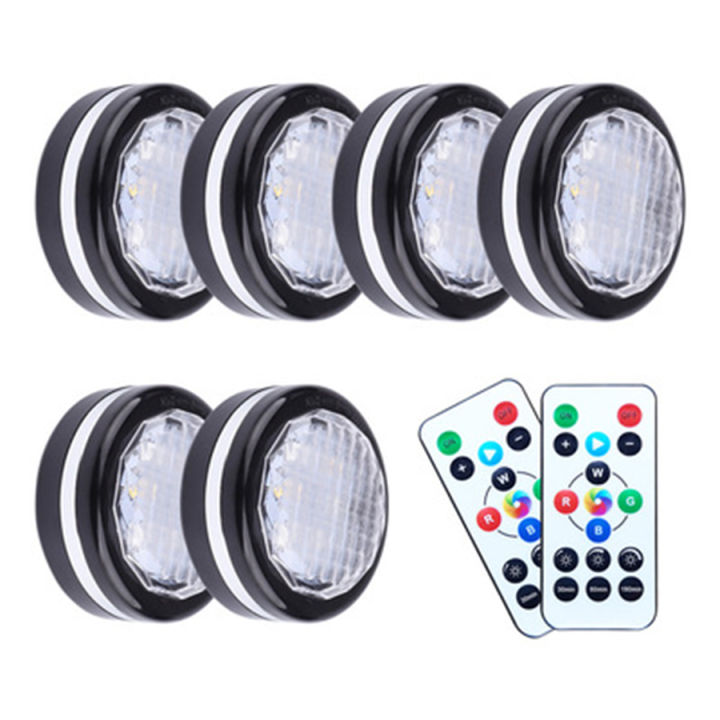 Led Under Cabinet Circle Rgb Changing Color Puck With Remote Operated ...