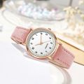 【ZIME】Luminous Watch Ladies Simple Digital Retro Frosted Leather Small Fresh Casual Watch Ladies Quartz Watch. 
