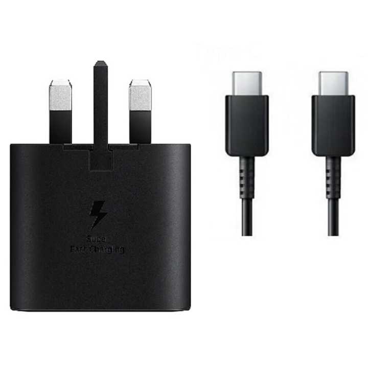 Samsung 25W Fast Charging Adapter + USB Type C to Type C Cable