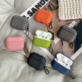 Fine Cloth Texture Earbuds Box PC Case with Hook For AirPods Pro. 