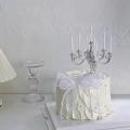 Cake Candle Holder Decoration Festive Retro Candlestick Birthday Cake Decor Cake Candle Holders for Birthday Parties. 