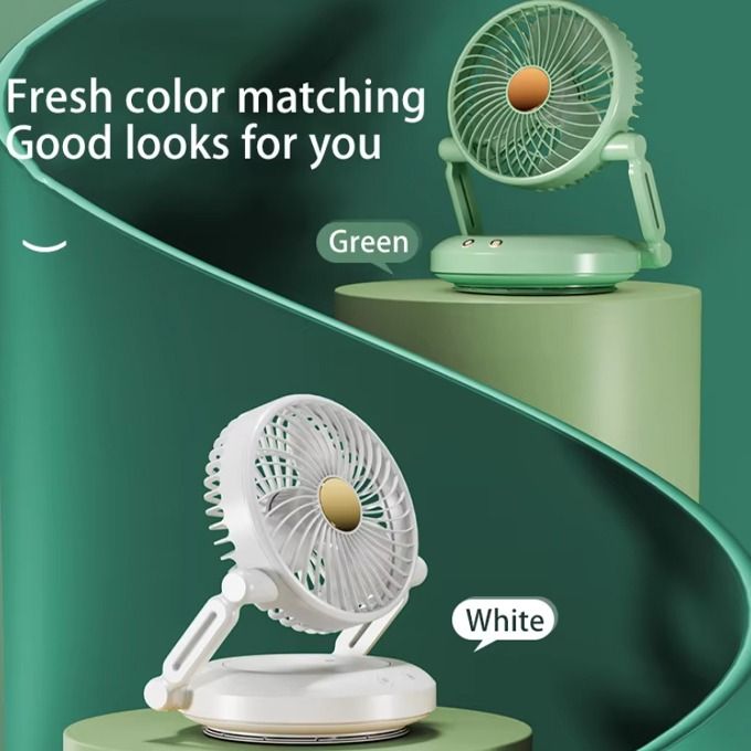 FOLDABLE%20DESK%20FAN%20WITH%20LIGHT%20Portable%20Desk%20Fan%20%20Automatically%20Shake%20the%20Head,%20Folding,%20for%20Home,Bedroom,Kitchen,Office,Outdoor,Small%20Camping%20Travel%20Table%20Fan%20-%20Image%203
