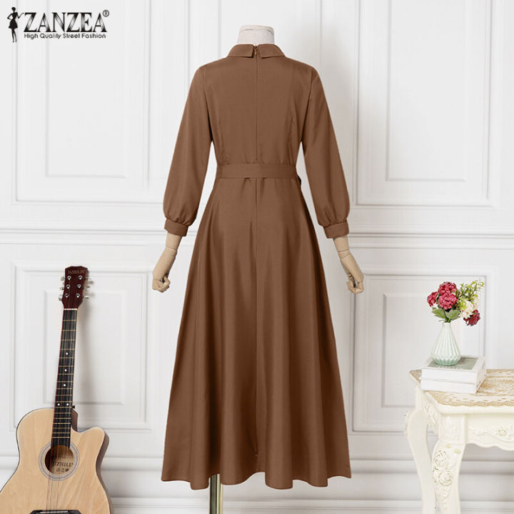 ZANZEA%20Women%20Long%20Sleeve%20Party%20Evening%20Prom%20Dress%20A-Line%20Plain%20Tunic%20Maxi%20Dresses%20-%20Image%207