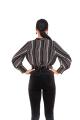 Lantern Sleeve Contrast Striped Wrap Top. 