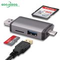 GOOJODOQ Card Reader Micro USB 2.0 Type C to SD Micro SD TF Adapter Accessories OTG Cardreader Smart Memory SD Card Reader. 