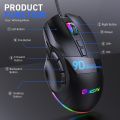 MKESPN X10 9-Buttons RGB Wired Macro Definition Gaming Mouse. 