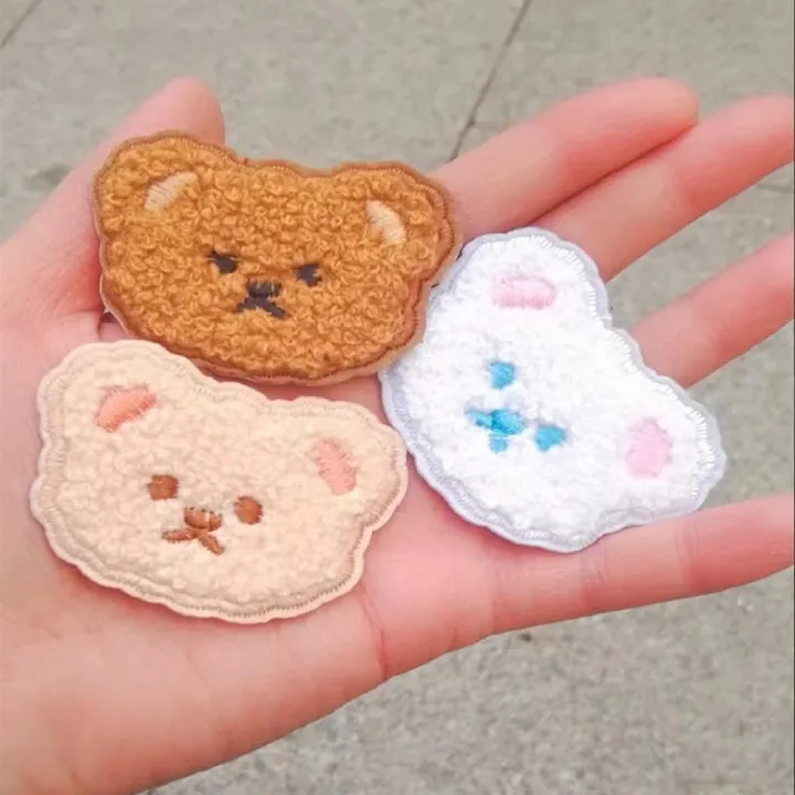 4pcs%20Lovely%20Plush%20Teddy%20Bear%20Patch%20Embroidery%20Cloth%20Stickers%20Fashionable%20Patchwork%20With%20Self-adhesive%20Decoration%20For%20Bag%20Clothing%20-%20Image%208