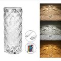 Diamond Crystal Table Lamp, 16 Colors Type-C USB Charging Touch Lamp Bedside Light with Remote Control, Acrylic Rose Rays LED Halloween Lights for Bedroom/Bar/Restaurant. 