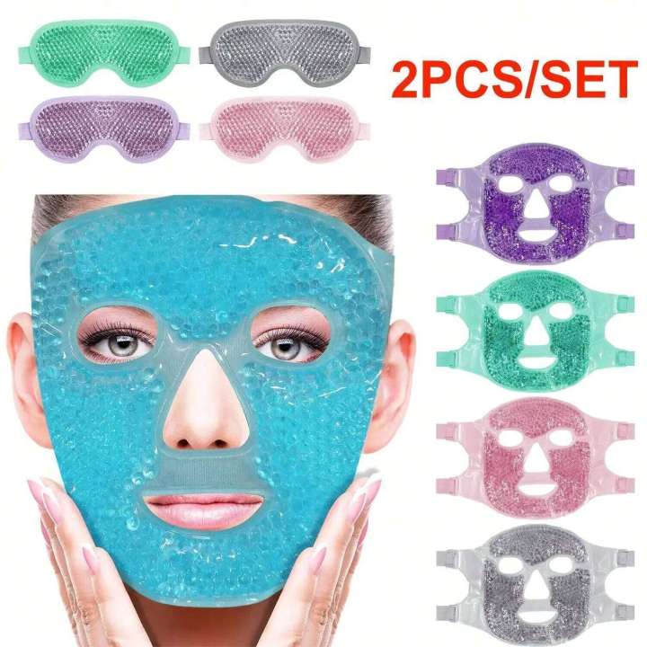 Cold Compression Face Cooling Facial Hot Compress Pack Gel Beads Cold Face Eye Mask Ice Pack ...
