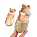 Yfashion irls Sandals Bright Leather Bow Elegant Princess Flat Shoes Single Sandals. 
