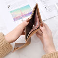 Kstyle Women Cute Elegant Fashion Classy Simple Premium PU Leather Trifold Short Wallet Card Holder Purse Clutch Pouch Coin Wallet - 887. 