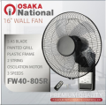 OSAKA National 16″ WALL FAN FW40-805R With Remote. 