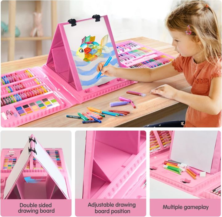 TOMMYHOME%20Drawing%20Kit%20208PCS%20Deluxe%20Colouring%20Art%20Set%20for%20Kids%206-12%20Drawing%20&%20Painting%20Set%20with%20Watercolour%20Drawing%20Colouring%20Pencils%20for%20Children%20Kid%20Girls%20Boys%20-%20Image%203