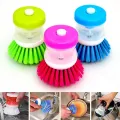 Fast Cleaning Brush with Soap Dispenser for Kitchen, Sink, Dish Washer Plastic Wet and Dry Brush. 